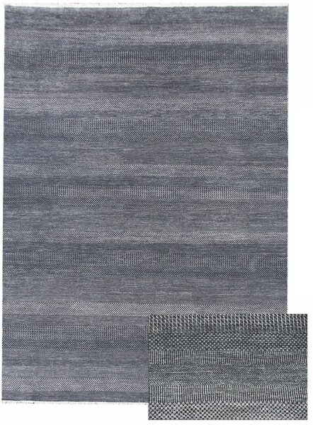 Diamond Carpets koberce Ručně vázaný kusový koberec Diamond DC-MCN Dark blue/silver - 140x200 cm