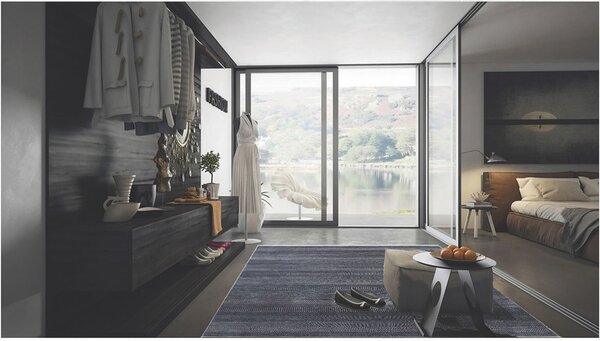 Diamond Carpets India, Ručně vázaný kusový koberec Diamond DC-MCN Dark blue/silver, 120x170, modrá, chodba / předsíň