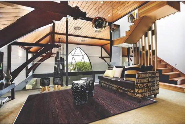 Diamond Carpets India, Ručně vázaný kusový koberec Diamond DC-MCN Black/rust, 120x170, červená, chodba / předsíň