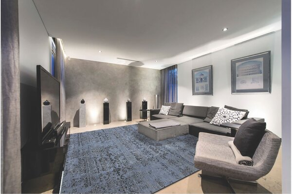 Diamond Carpets India, Ručně vázaný kusový koberec Diamond DC-JK 1 Jeans blue/black, 120x170, modrá, chodba / předsíň