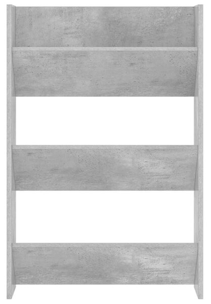 Botník, závěsný, 3 patra, kompozitní dřevo, 90x60x18 cm, beton šedá, Dekorino BB20260031