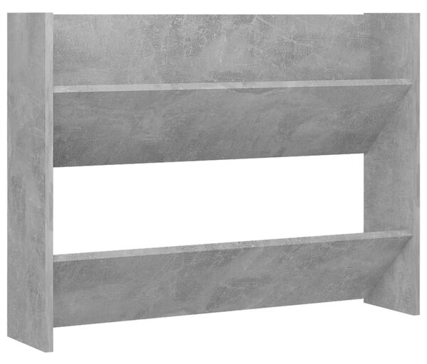Botník, závěsný, 2 patra, kompozitní dřevo, 60x80x18 cm, beton šedá, Dekorino BB20260032