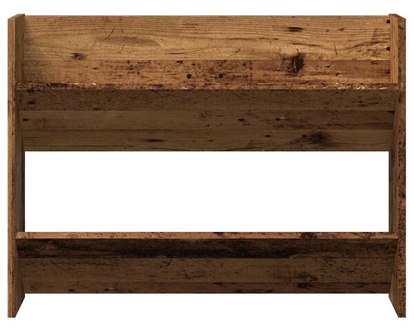 Botník, závěsný, 2 patra, kompozitní dřevo, 60x80x18 cm, staré dřevo, Dekorino BB20260032