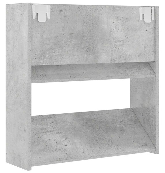 Botník, závěsný, 2 patra, kompozitní dřevo, 60x60x18 cm, beton šedá, Dekorino BB20260030