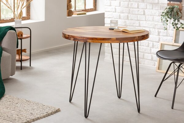 Designový kulatý jídelní stůl Elegant 80 cm Sheesham