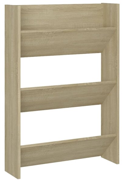 Botník, závěsný, 3 patra, kompozitní dřevo, 90x60x18 cm, dub sonoma, Dekorino BB20260031