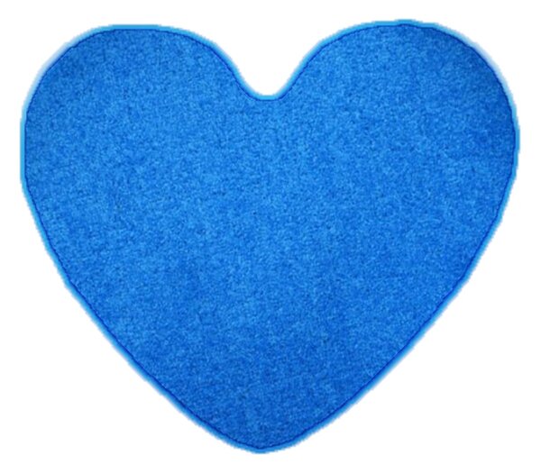 Vopi koberce Kusový koberec Color shaggy modrý srdce - 120x120 cm