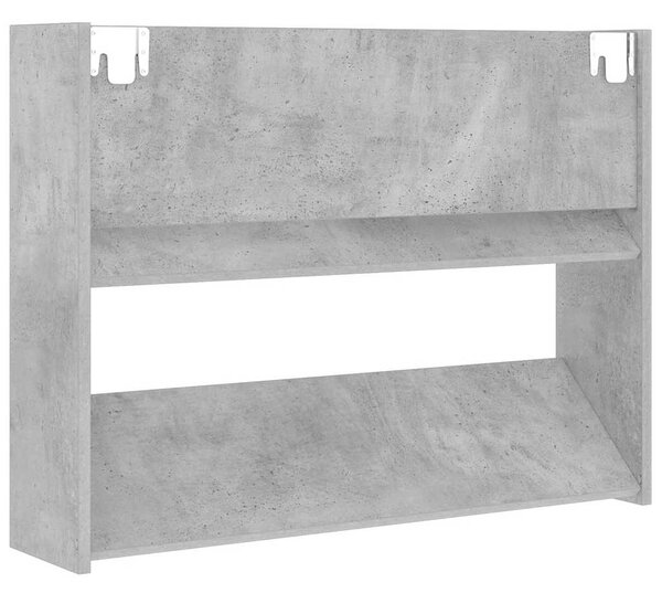 Botník, závěsný, 2 patra, kompozitní dřevo, 60x80x18 cm, beton šedá, Dekorino BB20260032