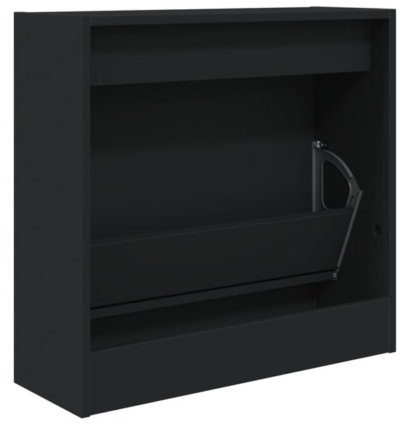 Botník, výklopný, kompozitní dřevo, 57x60x21 cm, černá, Dekorino BB20260034