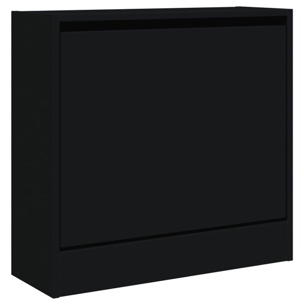 Botník, výklopný, kompozitní dřevo, 57x60x21 cm, černá, Dekorino BB20260034