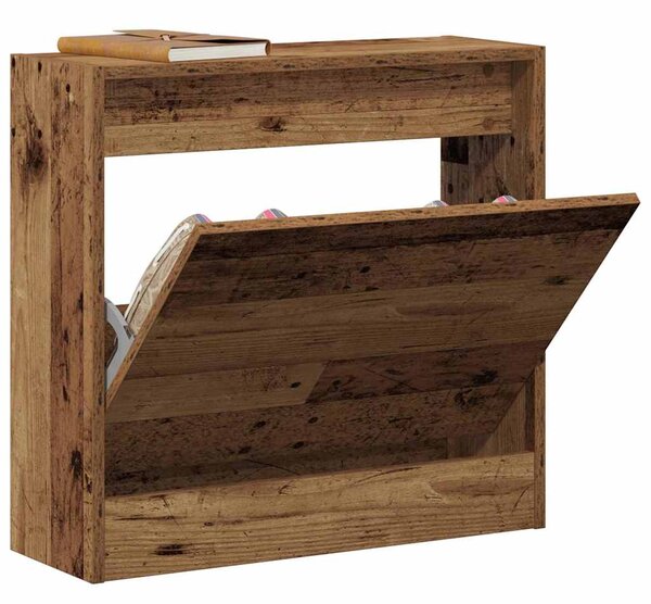 Botník, výklopný, kompozitní dřevo, 57x60x21 cm, staré dřevo, Dekorino BB20260034