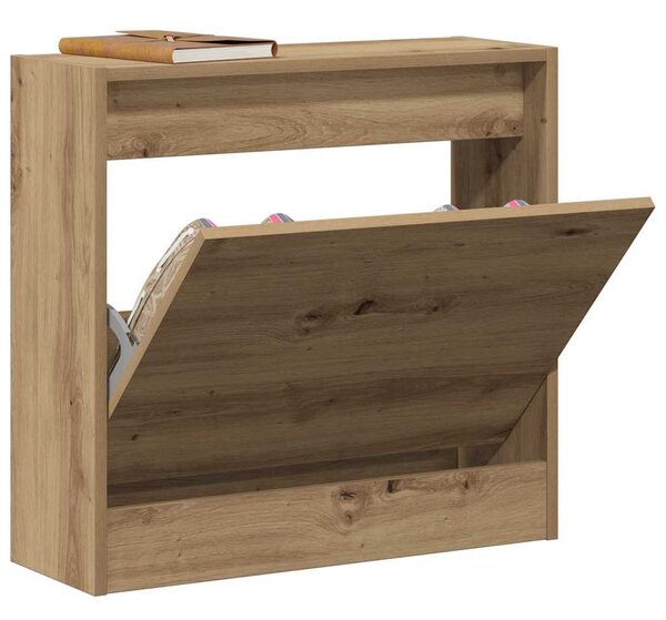Botník, výklopný, kompozitní dřevo, 57x60x21 cm, dub artisan, Dekorino BB20260034