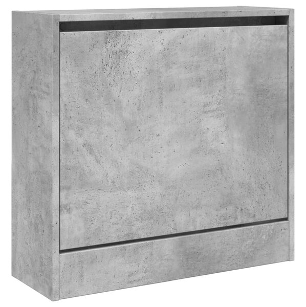 Botník, výklopný, kompozitní dřevo, 57x60x21 cm, beton šedá, Dekorino BB20260034