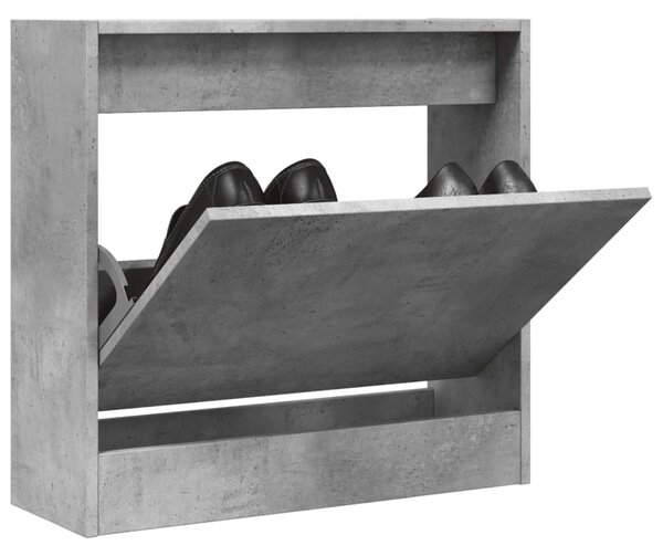 Botník, výklopný, kompozitní dřevo, 57x60x21 cm, beton šedá, Dekorino BB20260034