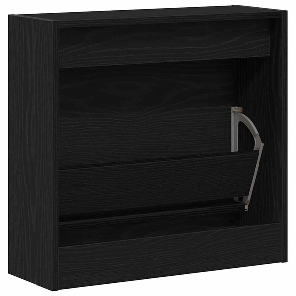 Botník, výklopný, kompozitní dřevo, 57x60x21 cm, černý dub, Dekorino BB20260034