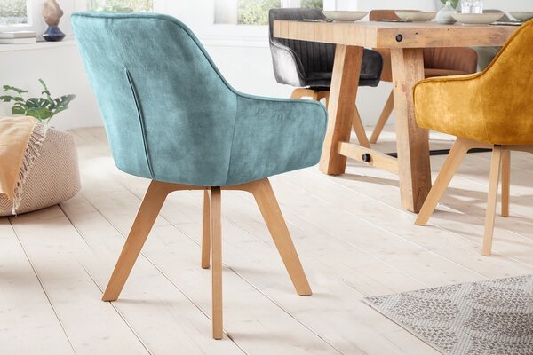 Designová otočná židle Gaura petrolejový samet