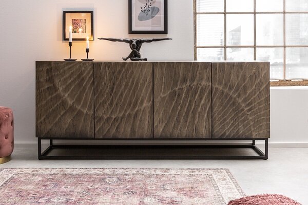 Designová komoda Shayla 177 cm šedá akácie