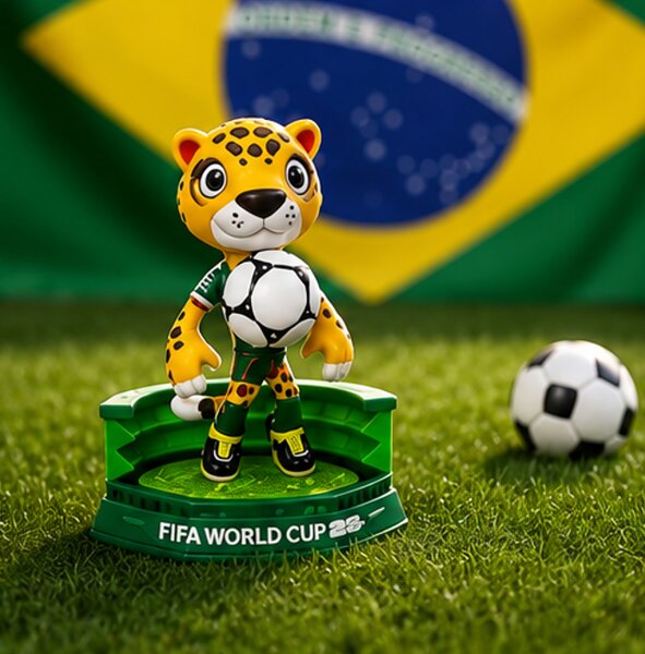 Figurka, Maple, Zayu a Clutch, oficiální maskoti FIFA MS 2026, sada 3 ks, výška 6 cm, plast, originál barvy, Dekorino SF20260005