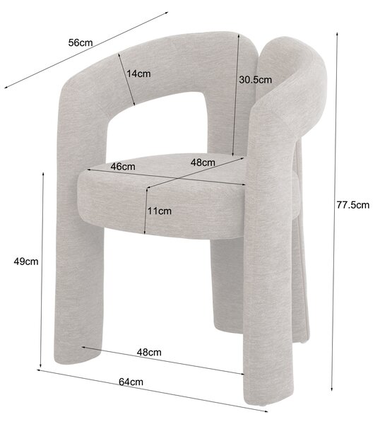 Designová jídelní židle ARCH greige žinylková tkanina Nábytek | Jídelní prostory | Jídelní židle | Klasické