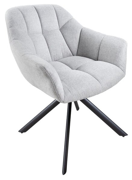 Designová otočná židle Vallerina světle šedá