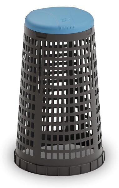 Plastový odpadkový koš na 120 l pytle 1+1 ZDARMA černý, modrá + červená