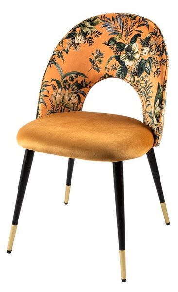 Designová jídelní židle Jalisa žlutý samet - skladem 4ks