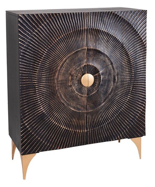 Designová vysoká komoda Venetia 120 cm černo-zlatá