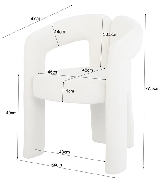 Designová jídelní židle ARCH krémově bílá colin bouclé Nábytek | Jídelní prostory | Jídelní židle | Klasické