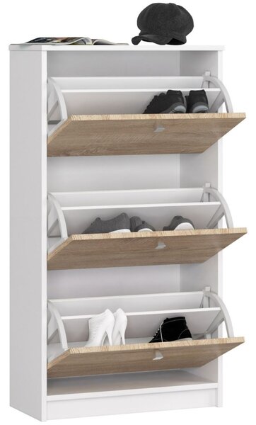 Ak furniture Botník Kara 60 cm dub sonoma/bílý