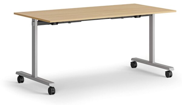 Mobilní stůl MATCH, 160x80 cm, šedá podnož, buk