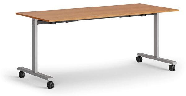 Mobilní stůl MATCH, 180x80 cm, šedá podnož, třešeň