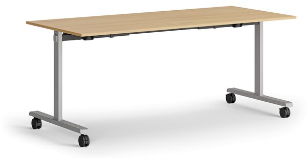 Mobilní stůl MATCH, 180x80 cm, šedá podnož, buk