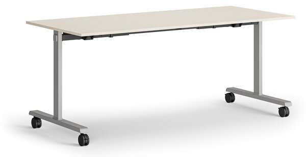 Mobilní stůl MATCH, 180x80 cm, šedá podnož, bříza