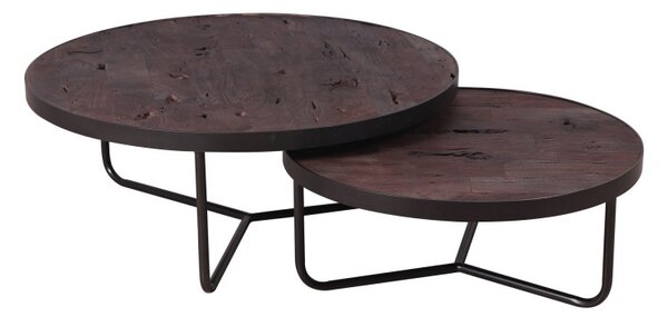 Konferenční stolky Calha - set 2 ks Solid acacia vintage brown