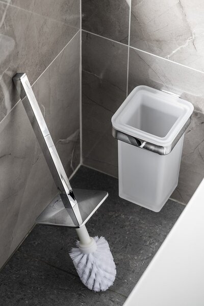 Gedy Sapho, SAMOA WC kartáč závěsný, chrom/mléčné sklo