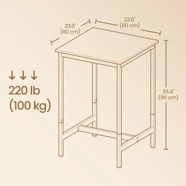 BAROVÝ STŮL, černá, šedobéžová, 60/90/60 cm MID.YOU - Barové stoly, Online Only