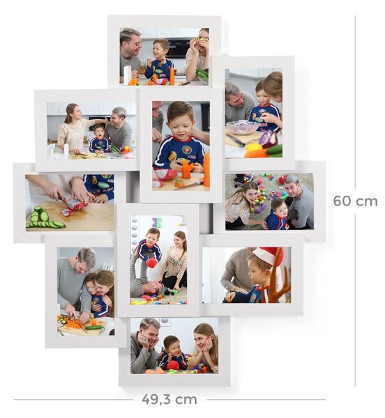 SONGMICS Fotorámeček na 10 fotografií Torra bílý