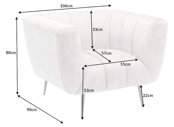 Designové křeslo Nikolai šampaňský samet