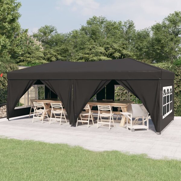Skládací party stan s bočními stěnami antracitový 3 x 6 m