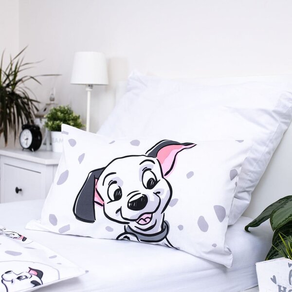 Bílé bavlněné dětské povlečení do postýlky 100x135 cm 101 Dalmatians – Jerry Fabrics