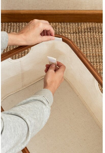 Krémový látkový koš na prádlo skládací Bamboo/Linen – Bigso