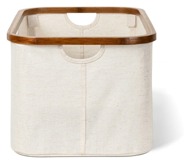 Krémový látkový koš na prádlo skládací Bamboo/Linen – Bigso
