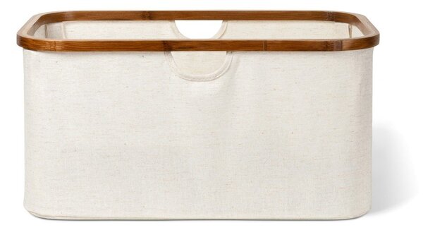 Krémový látkový koš na prádlo skládací Bamboo/Linen – Bigso
