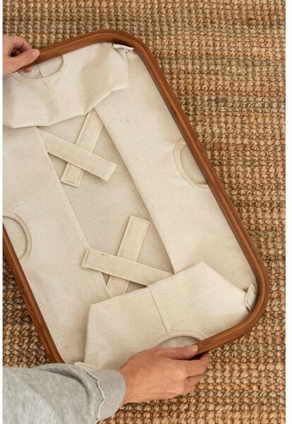 Krémový látkový koš na prádlo skládací Bamboo/Linen – Bigso