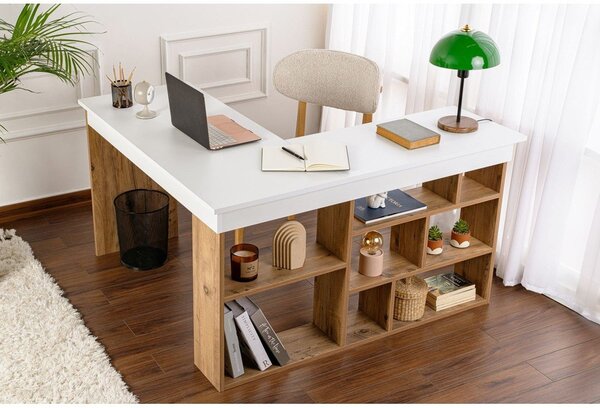 Rohový pracovní stůl v dekoru borovice 120x130 cm Vesper – Kalune Design