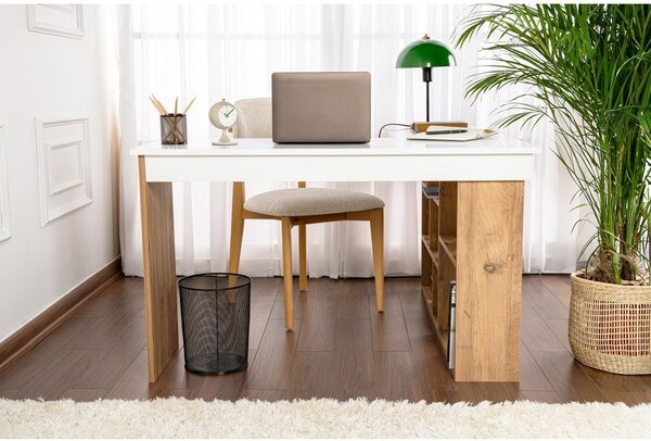 Rohový pracovní stůl v dekoru borovice 120x130 cm Vesper – Kalune Design