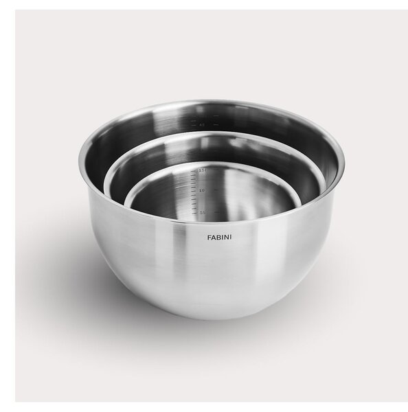 Nerezové mísy v sadě 3 ks ve stříbrné barvě ø 24 cm Lucca 3.0 – FABINI