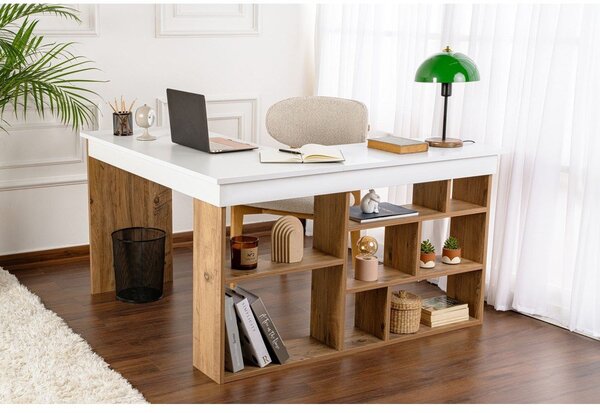 Rohový pracovní stůl v dekoru borovice 120x130 cm Vesper – Kalune Design
