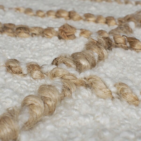Krémový ručně tkaný koberec s příměsí vlny 120x170 cm Astera Linear – Flair Rugs
