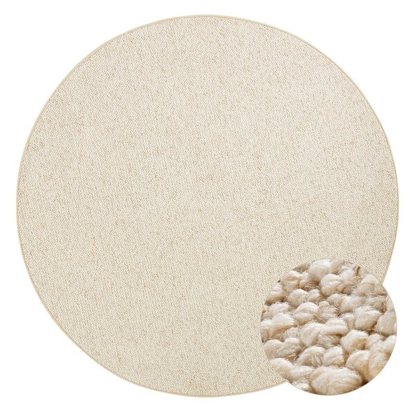 Krémový kulatý koberec ø 133 cm Wolly – BT Carpet
